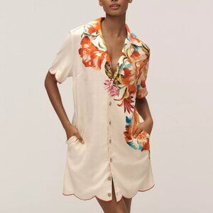 Farm Rio x Anthropologie Scalloped Shirt Dress